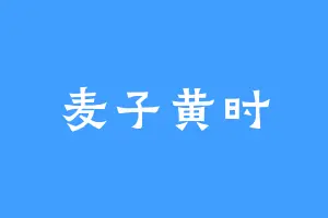 麦子黄时