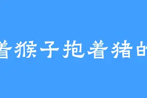 牵着猴子抱着猪的熊