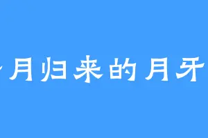 踏月归来的月牙儿
