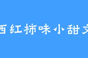 西红柿味小甜文