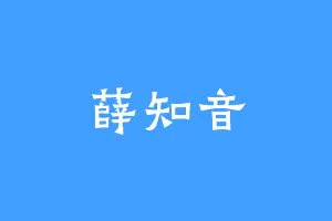 薛知音