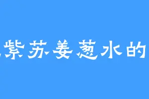 爱吃紫苏姜葱水的里木