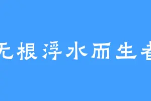 无根浮水而生者