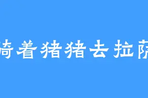 骑着猪猪去拉萨