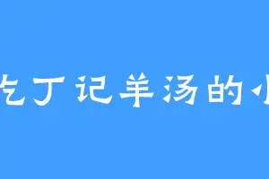 爱吃丁记羊汤的小陈
