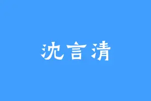 沈言清