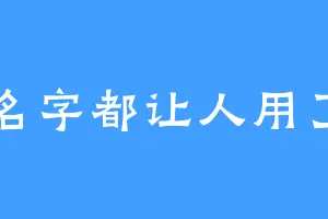名字都让人用了