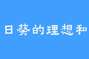 小向日葵的理想和现实