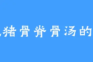 爱吃猪骨脊骨汤的静月