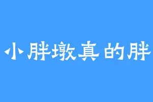 小胖墩真的胖