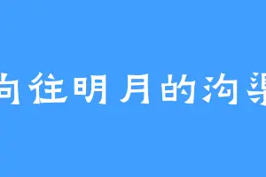 向往明月的沟渠