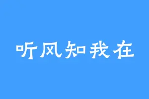 听风知我在